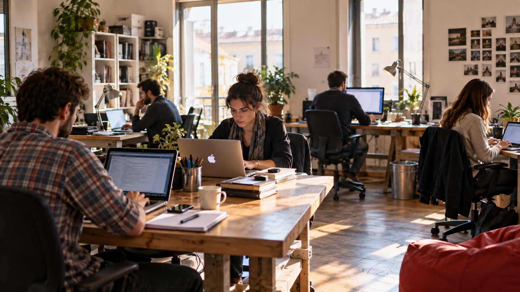 Spazio di coworking condiviso che rappresenta l&rsquo;esperienza Brand CoWorking di Redomino nel 2014