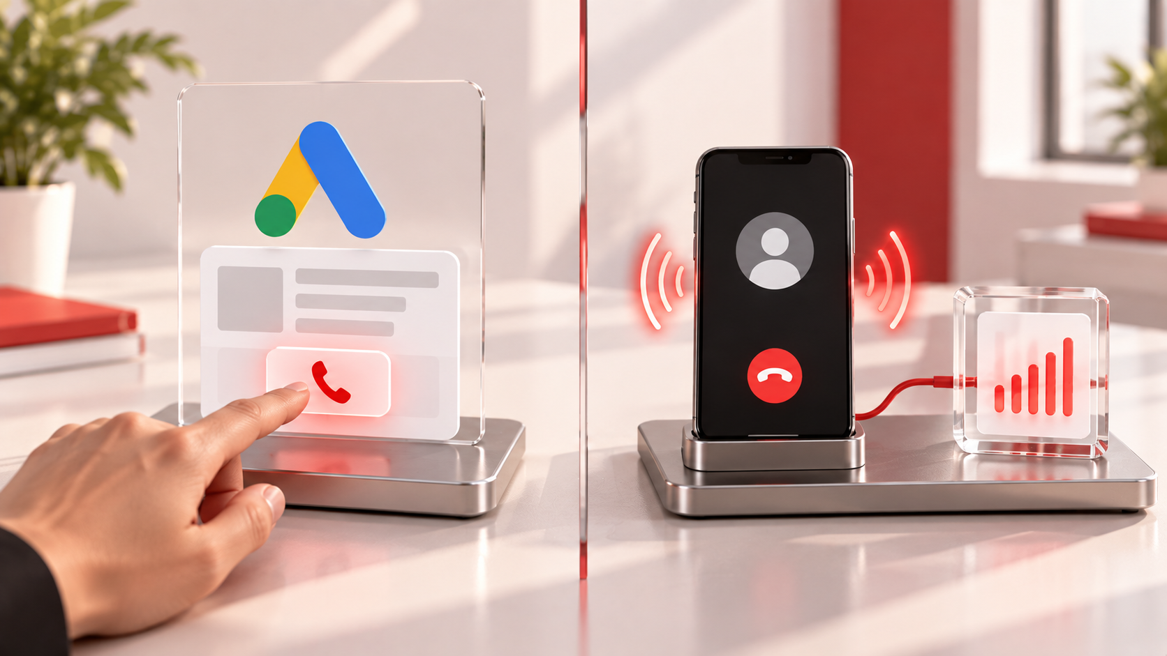 Rappresentazione della differenza tra un clic su un pulsante di chiamata e una telefonata realmente avviata e misurabile in Google Ads.