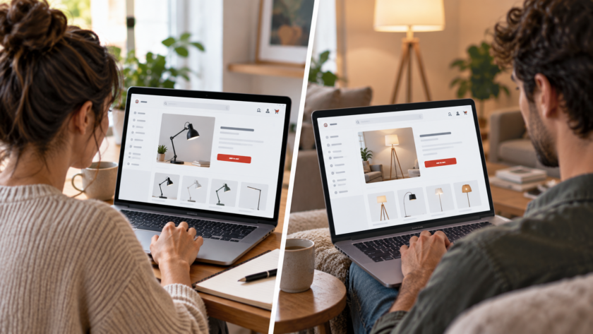 Due clienti consultano lo stesso ecommerce e visualizzano prodotti differenti in base alle proprie esigenze.