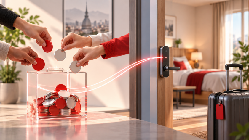 Rappresentazione della raccolta di capitali Keesy su Mamacrowd nel 2019 per lo sviluppo del servizio di check-in automatizzato.