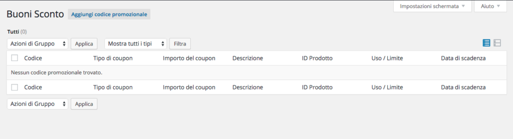come creare codici promozionalii in woocommerce