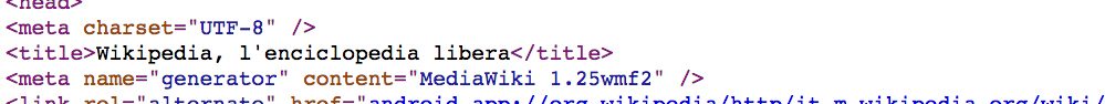 Widipedia Esempio di codice HTML