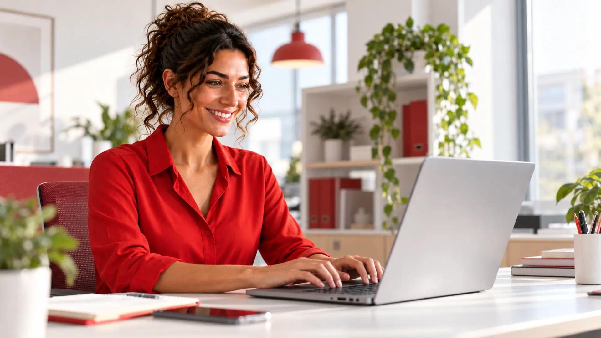 Adele Inventa al computer mentre invia un&rsquo;email gestita con intelligenza artificiale