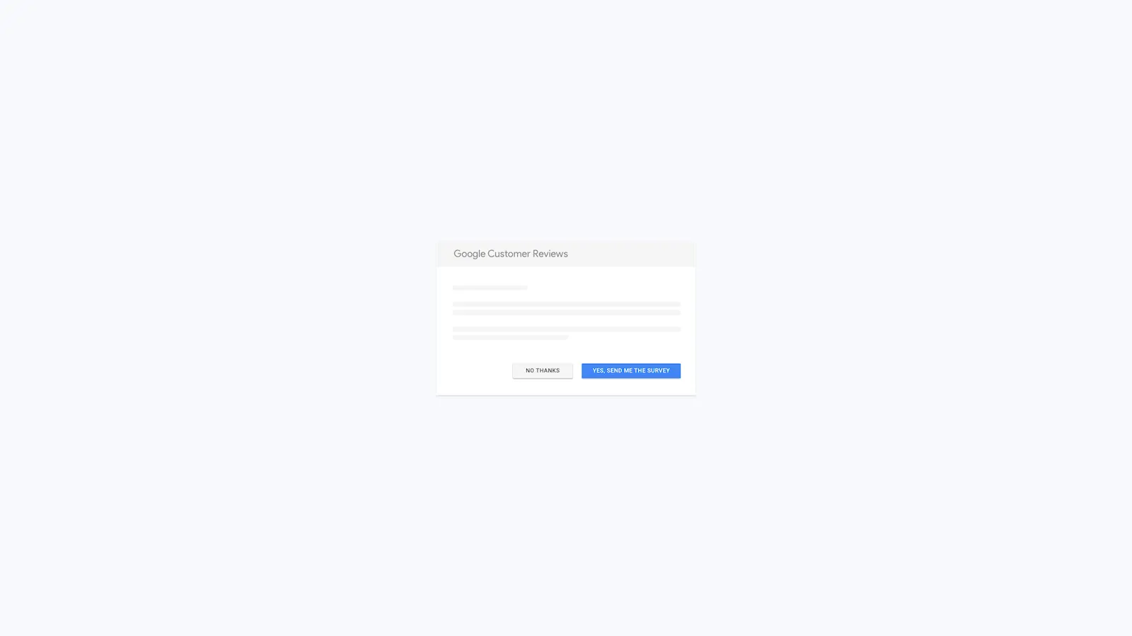 Schermata ufficiale Google per l’attivazione del sondaggio dopo un acquisto online