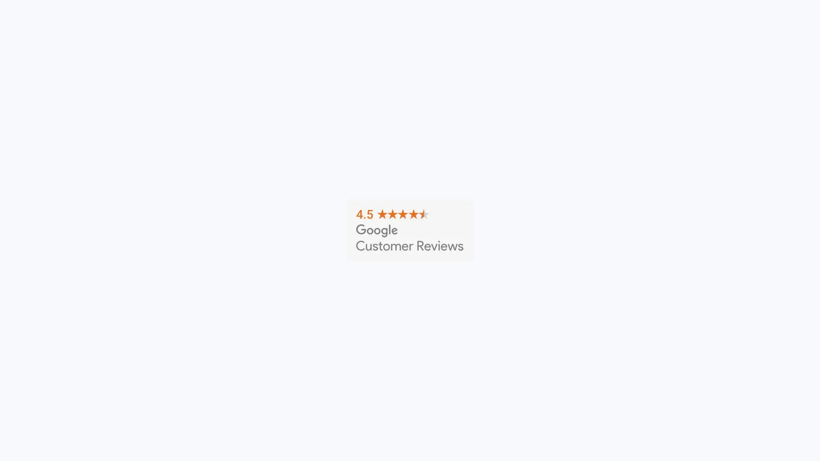 Esempio ufficiale del badge Recensioni dei clienti su Google per un sito ecommerce