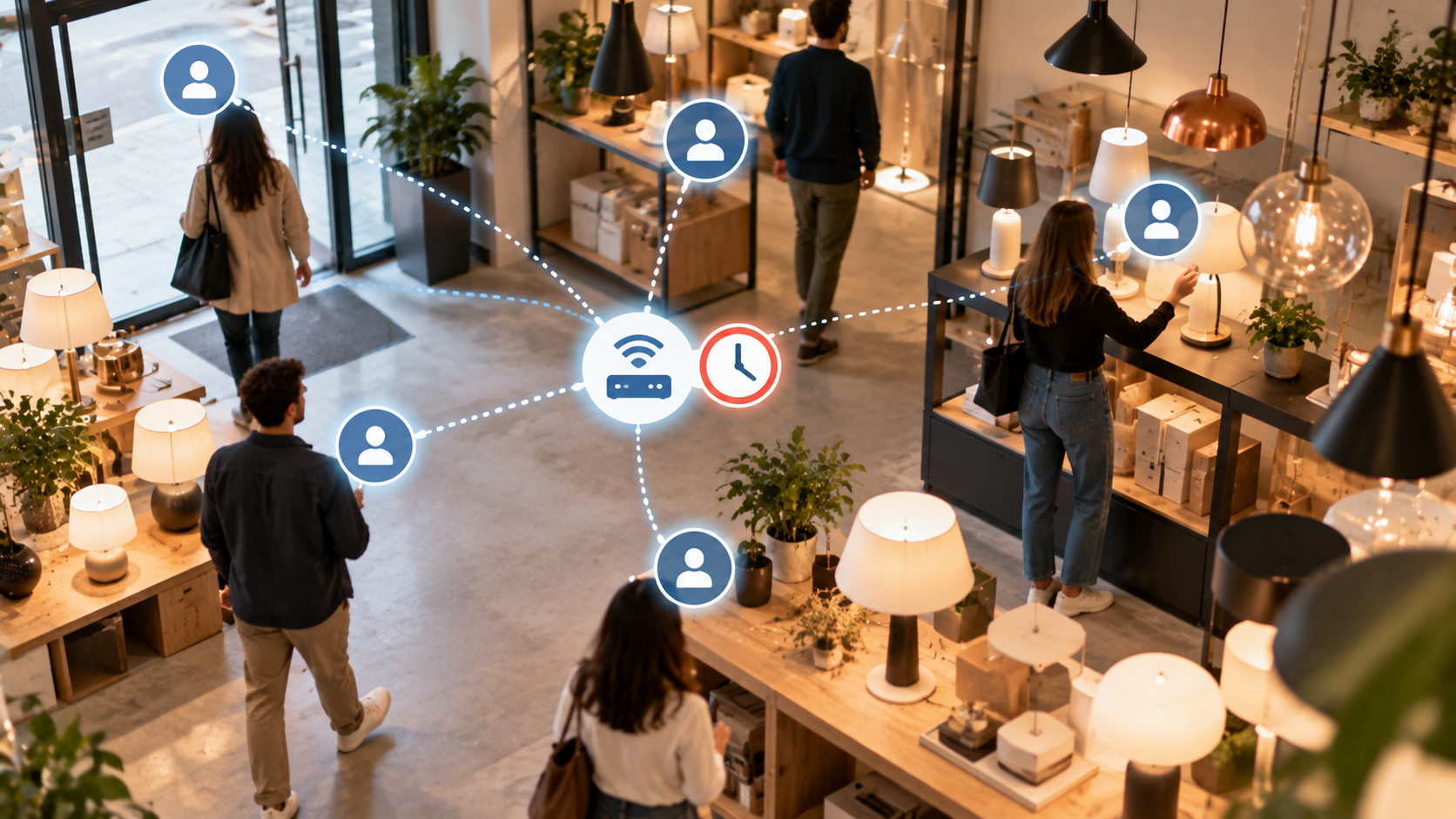 Rappresentazione di pi&ugrave; utenti associati allo stesso punto di accesso con il momento dell&rsquo;interazione come segnale aggiuntivo per Customer Match.