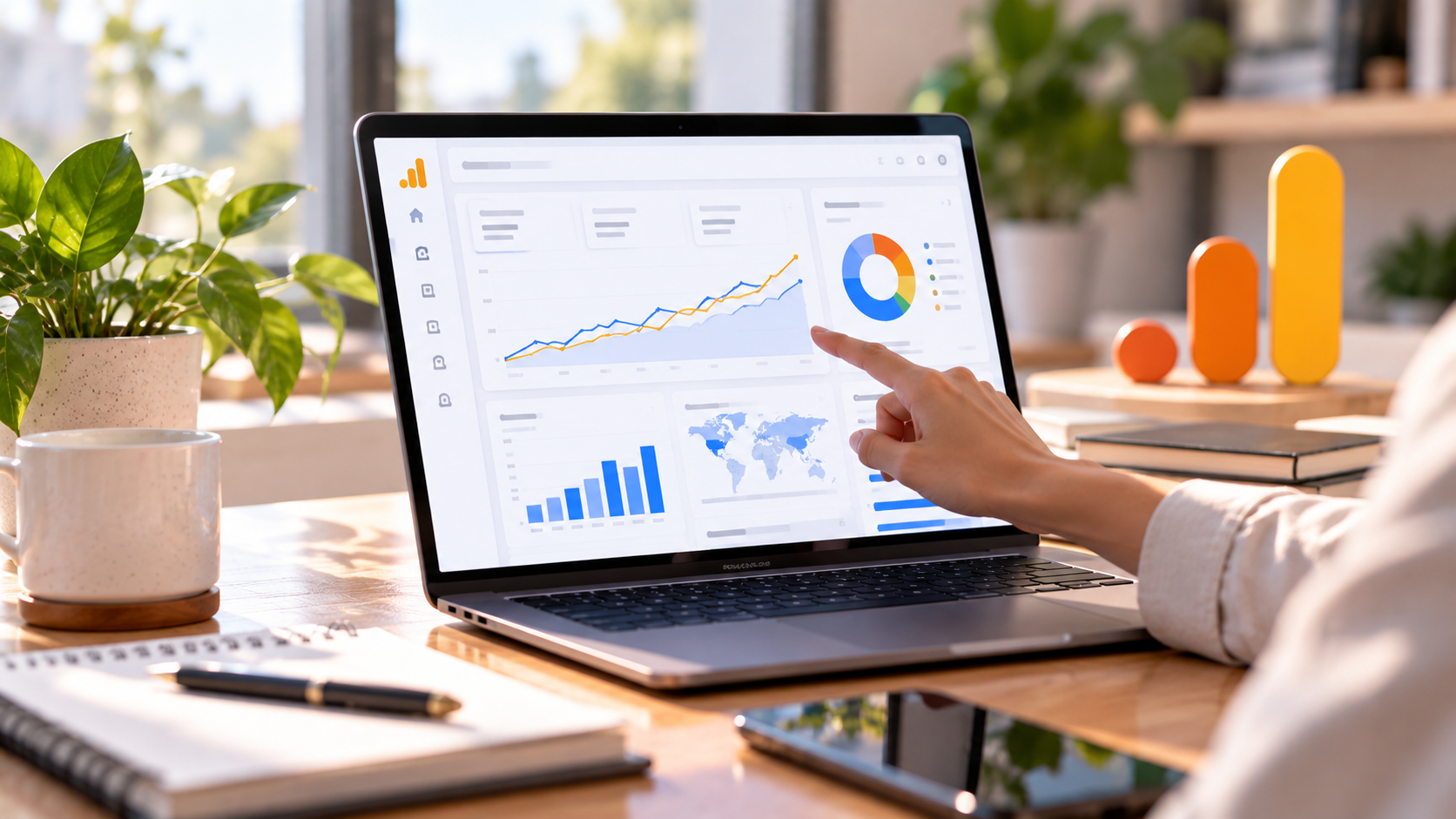Dashboard di Google Analytics con grafici e dati principali sulle performance di un sito web