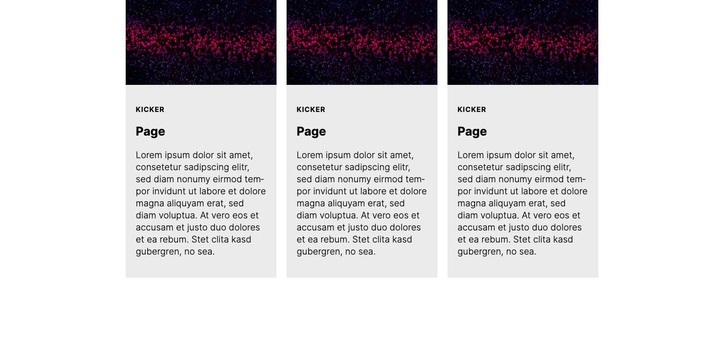 Esempio ufficiale del componente Grid Teaser nel catalogo del design system Volto Light Theme 8.0