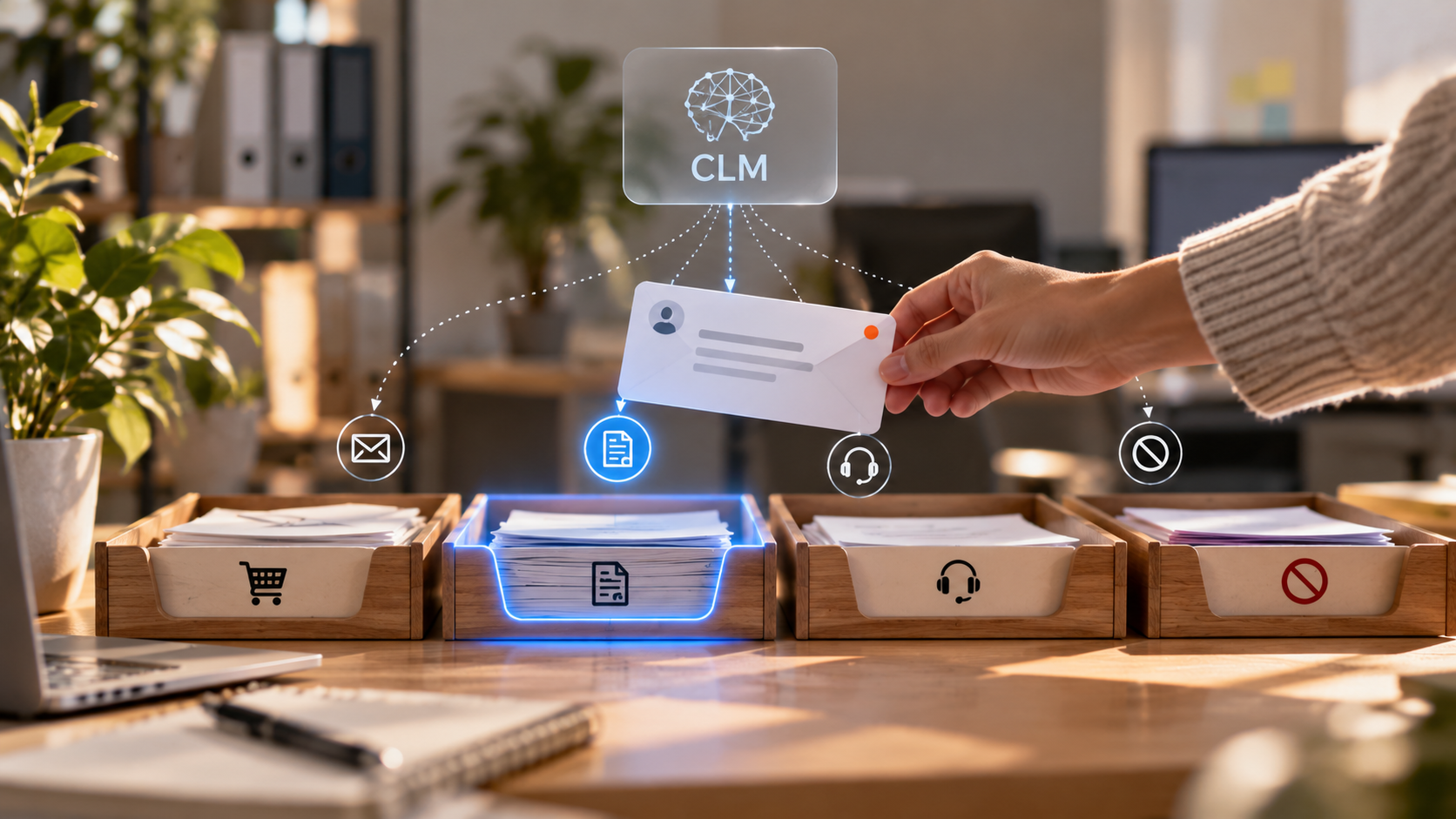 CLM confronta diverse possibili destinazioni di una richiesta cliente e indica l’azione più adatta prima dello smistamento.