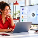 Adele Inventa controlla su un monitor la migrazione dei GPT personalizzati verso i plugin OpenAI.