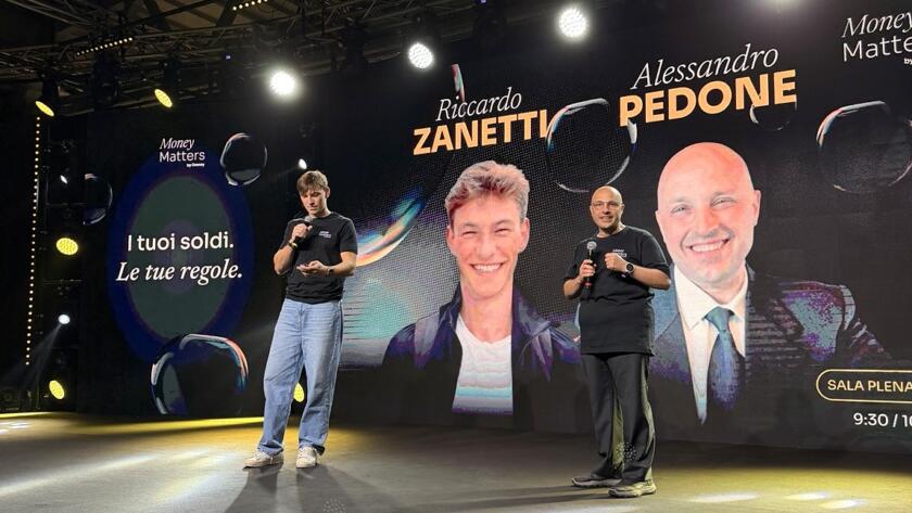 Riccardo Zanetti e Alessandro Pedone sul palco alla prima edizione di Money Matters 2026.